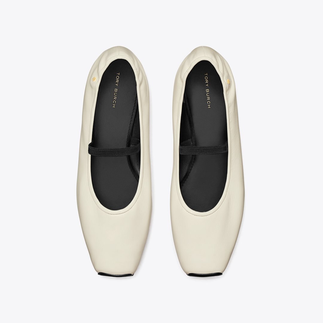 Tory Burch Runway Ballet NEW IVORY / PERFECT BLACK