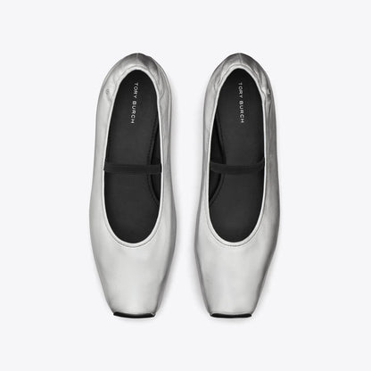 Tory Burch Runway Ballet SILVER / PERFECT BLACK