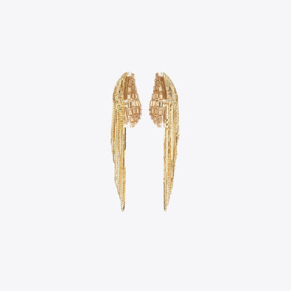 Tory Burch Runway Chain Earrings Light Brass / Crystal