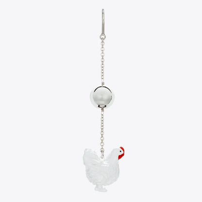 Tory Burch Runway Chicken Earrings White