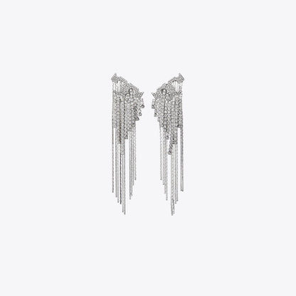 Tory Burch Runway Pav Serif T Earrings Tory Silver / Crystal