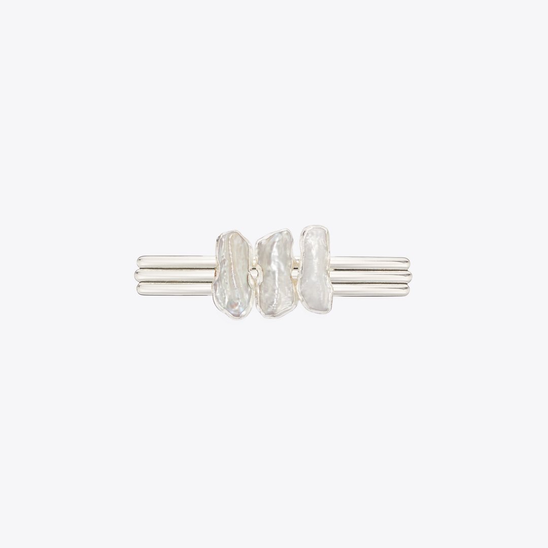 Tory Burch Runway Stacked Pearl Pin Tory Silver