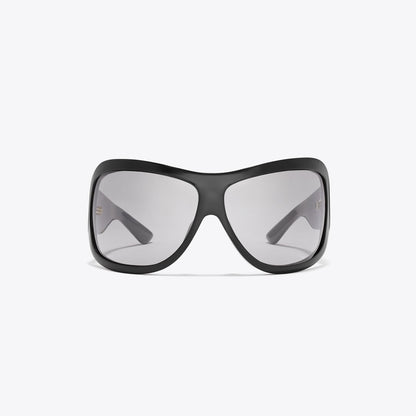 Tory Burch Runway Wrap Sunglasses BLACK/GREY