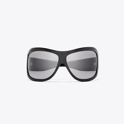 Tory Burch Runway Wrap Sunglasses BLACK/GREY