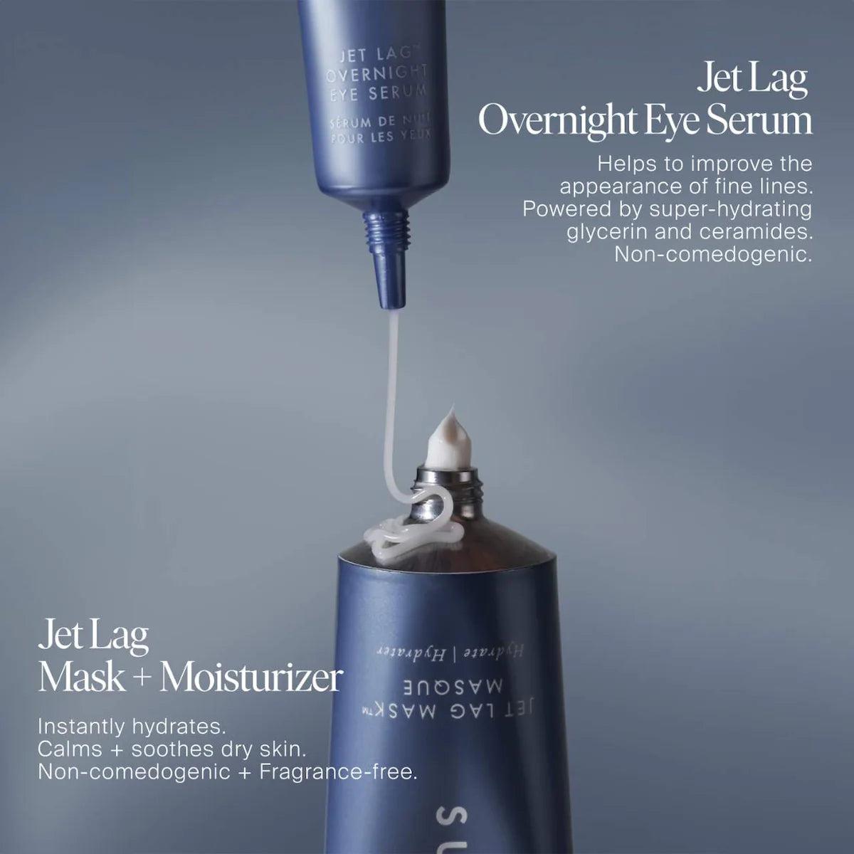 Jet Lag Overnight Eye Serum for Fine Lines & Wrinkles with Gentle Retinol Blend