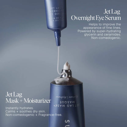 Jet Lag Overnight Eye Serum for Fine Lines & Wrinkles with Gentle Retinol Blend