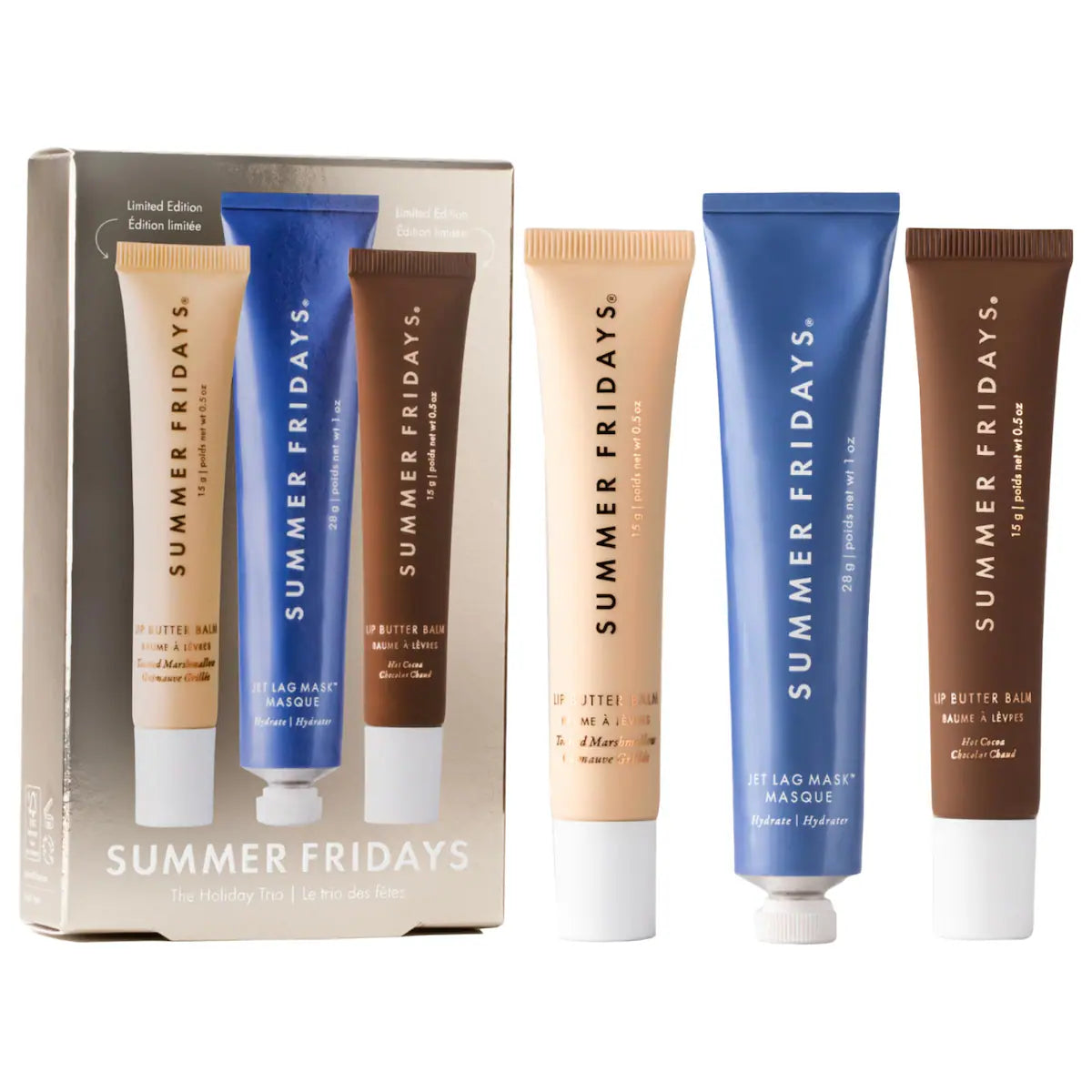 Summer Fridays The Holiday Trio Set with Lip Butter Balm in Hot Cocoa & Toasted Marshmallow