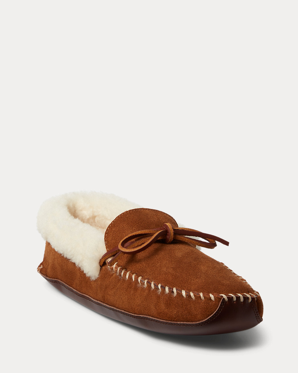 Ralph Lauren Yarmond Shearlinglined Suede Slipper Snuff