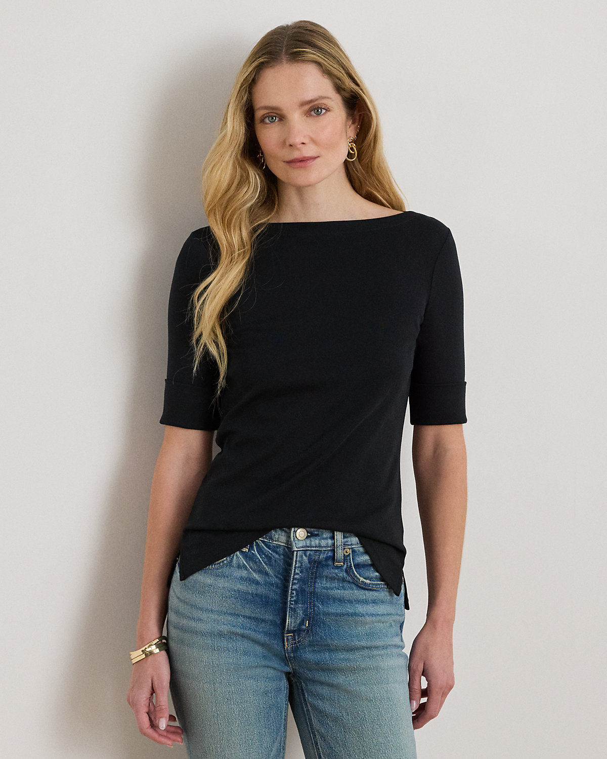 Ralph Lauren Stretch Cotton Boatneck Tee