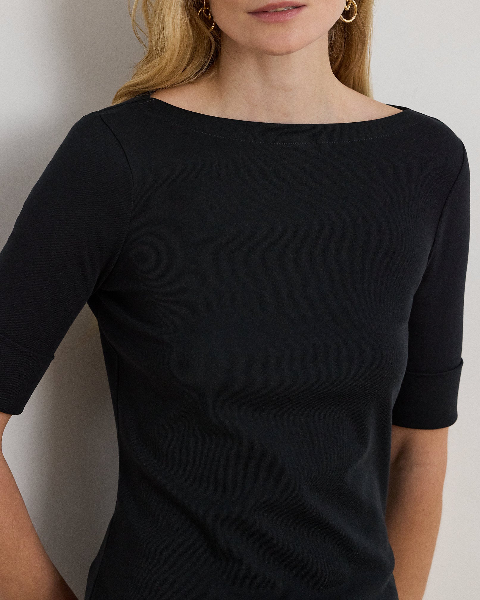 Ralph Lauren Stretch Cotton Boatneck Tee