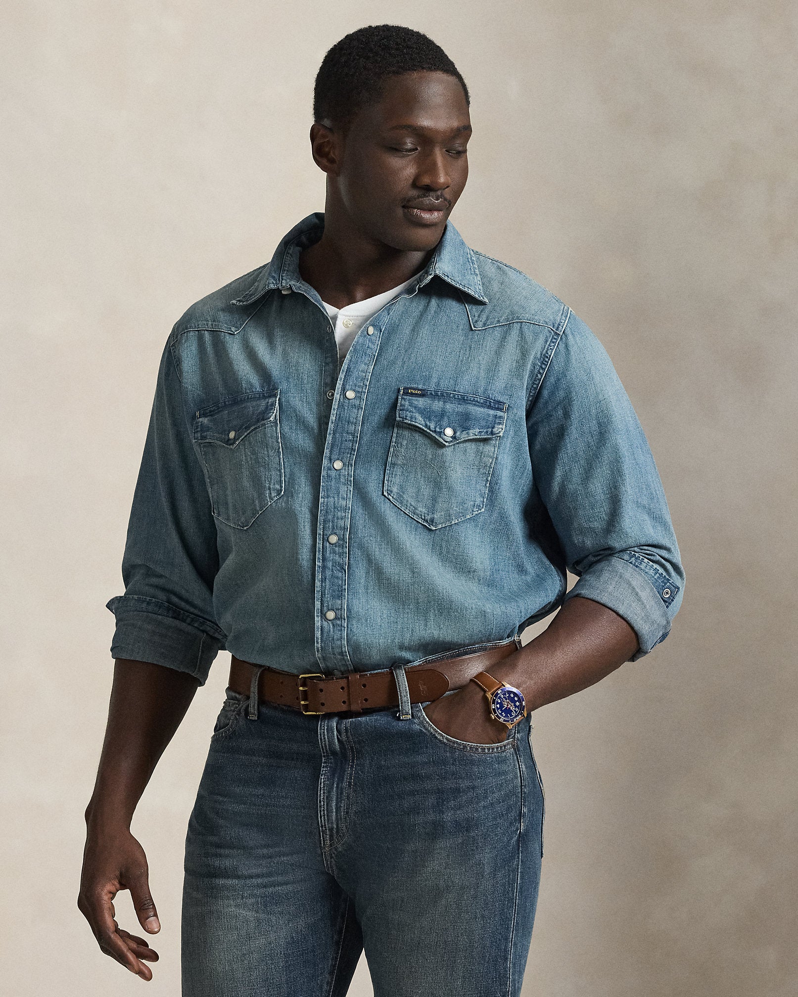 Ralph Lauren Indigo Twill Western Shirt