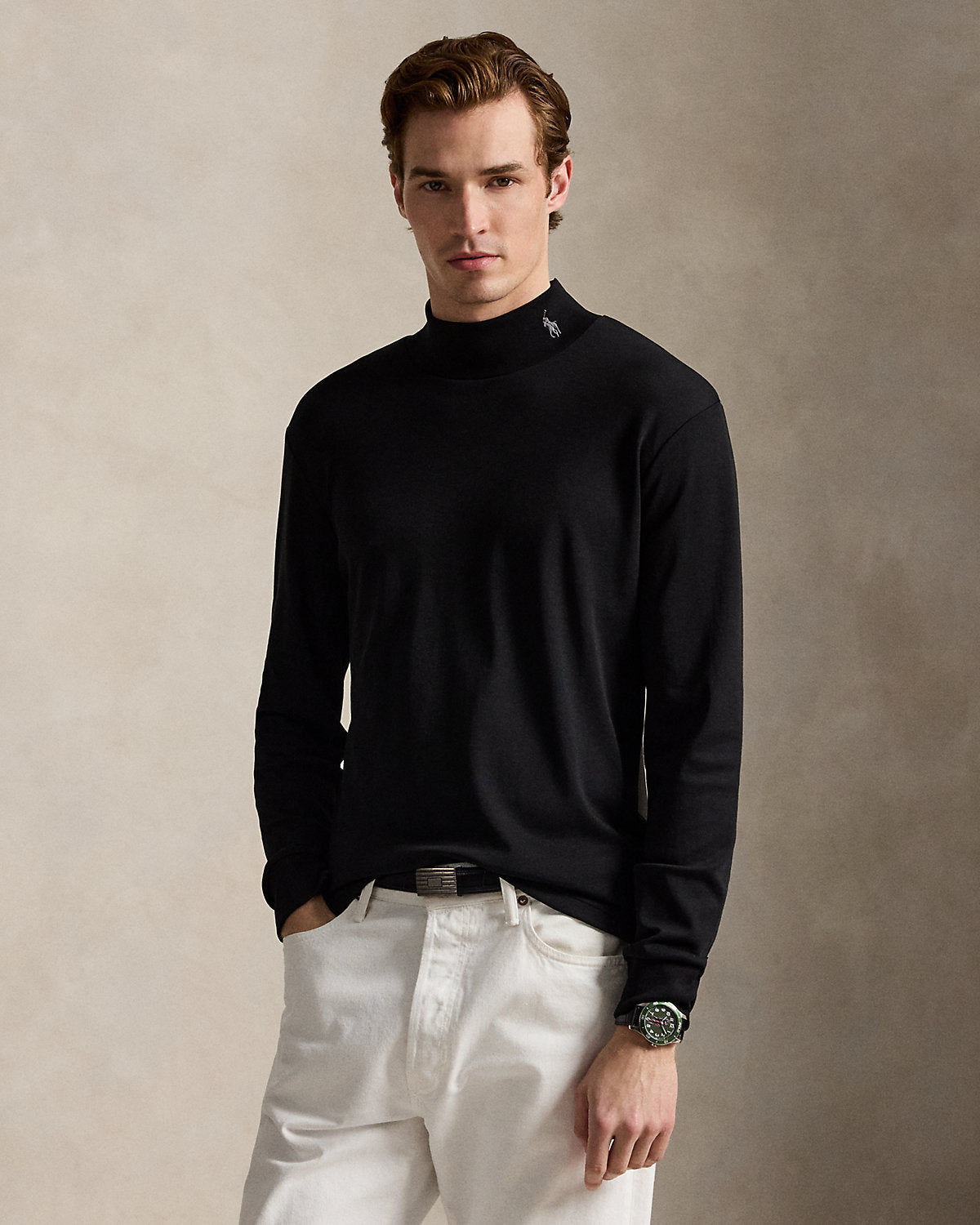 Ralph Lauren Soft Cotton Mockneck Shirt