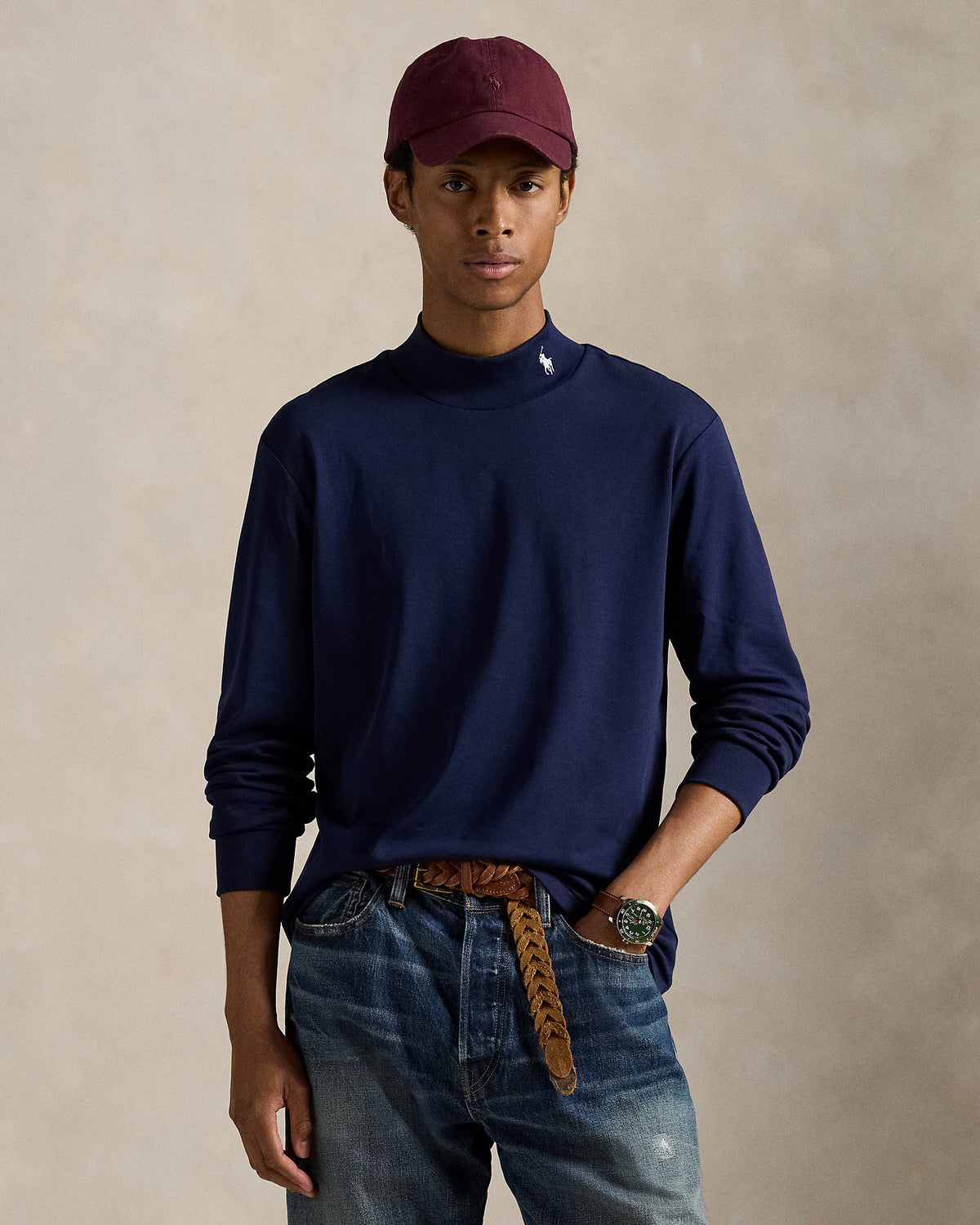 Ralph Lauren Soft Cotton Mockneck Shirt