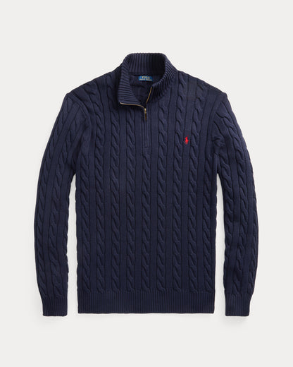 Ralph Lauren CableKnit Cotton QuarterZip Sweater