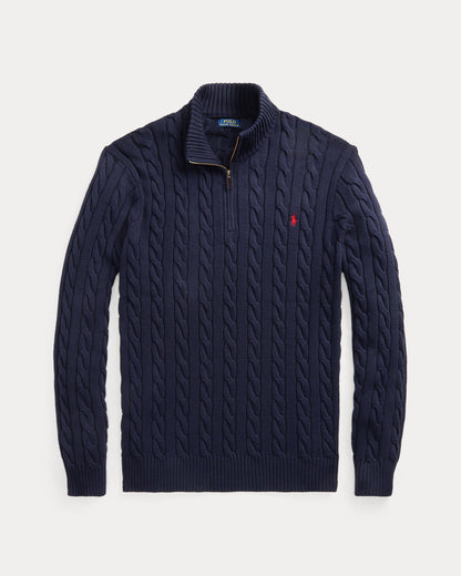 Ralph Lauren CableKnit Cotton QuarterZip Sweater