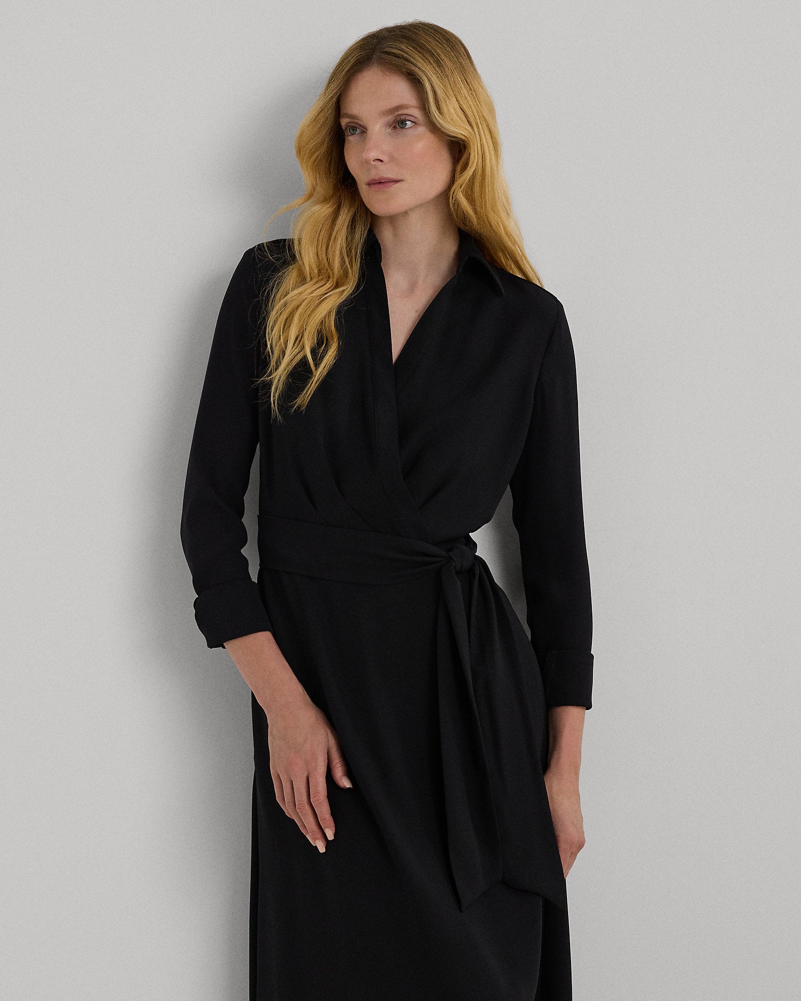 Ralph Lauren Surplice Georgette Midi Dress