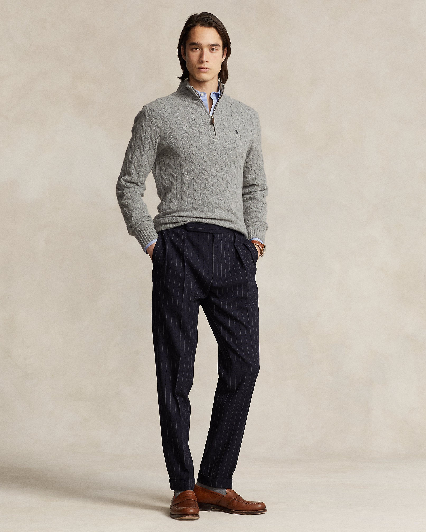 Ralph Lauren CableKnit QuarterZip Sweater