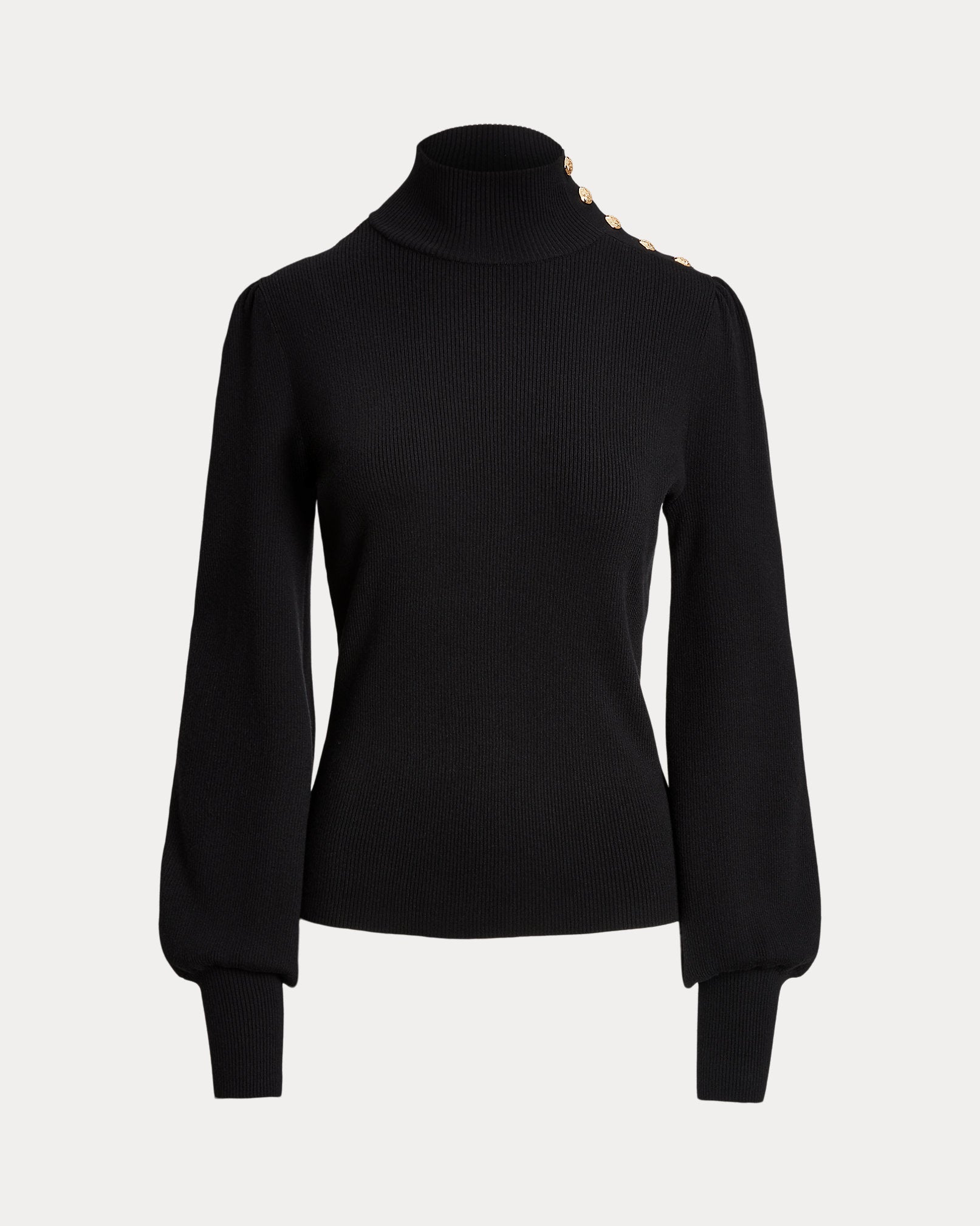 Ralph Lauren ButtonTrim Mockneck Sweater