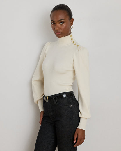 Ralph Lauren ButtonTrim Mockneck Sweater