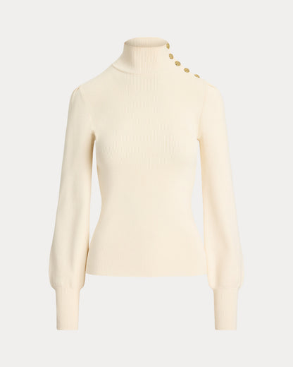 Ralph Lauren ButtonTrim Mockneck Sweater