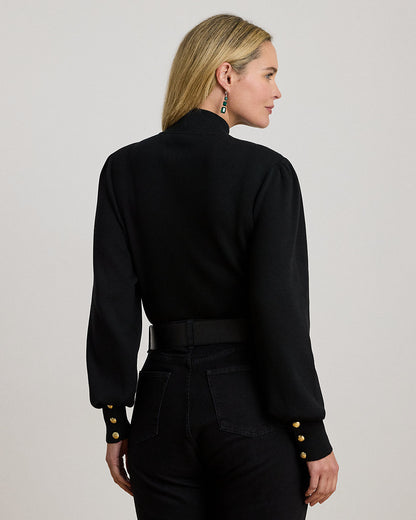 Ralph Lauren ButtonTrim Mockneck Sweater