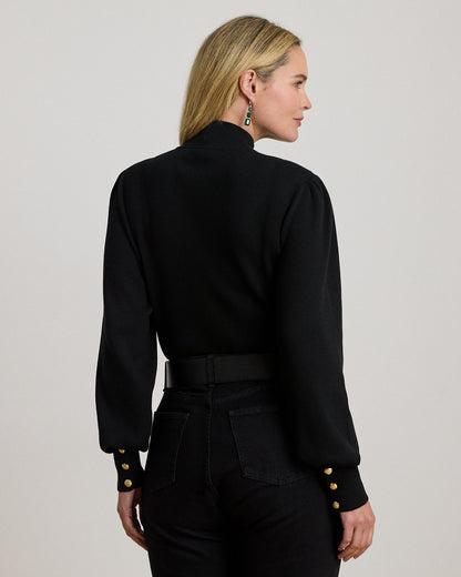 Ralph Lauren ButtonTrim Mockneck Sweater