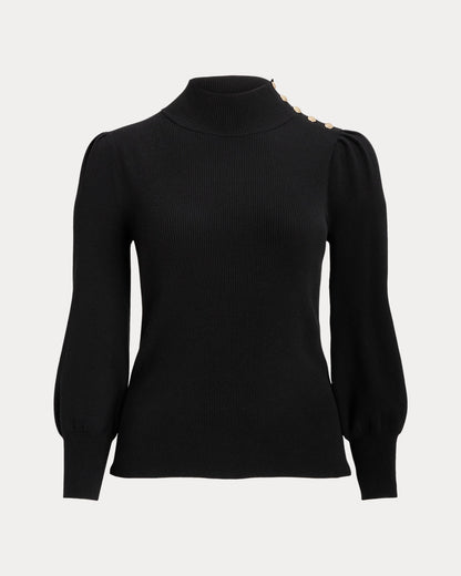 Ralph Lauren ButtonTrim Mockneck Sweater