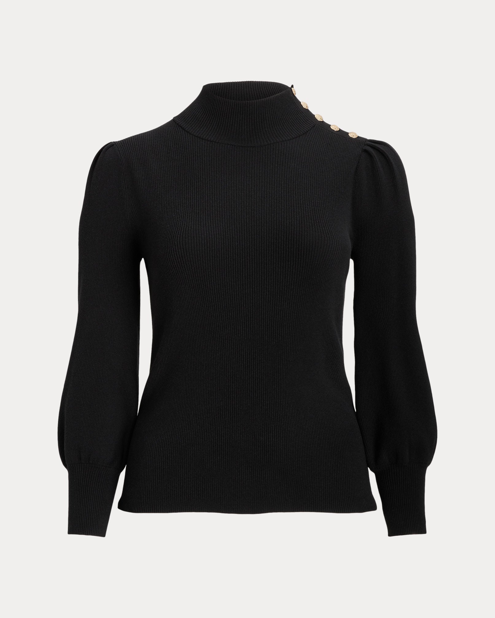 Ralph Lauren ButtonTrim Mockneck Sweater