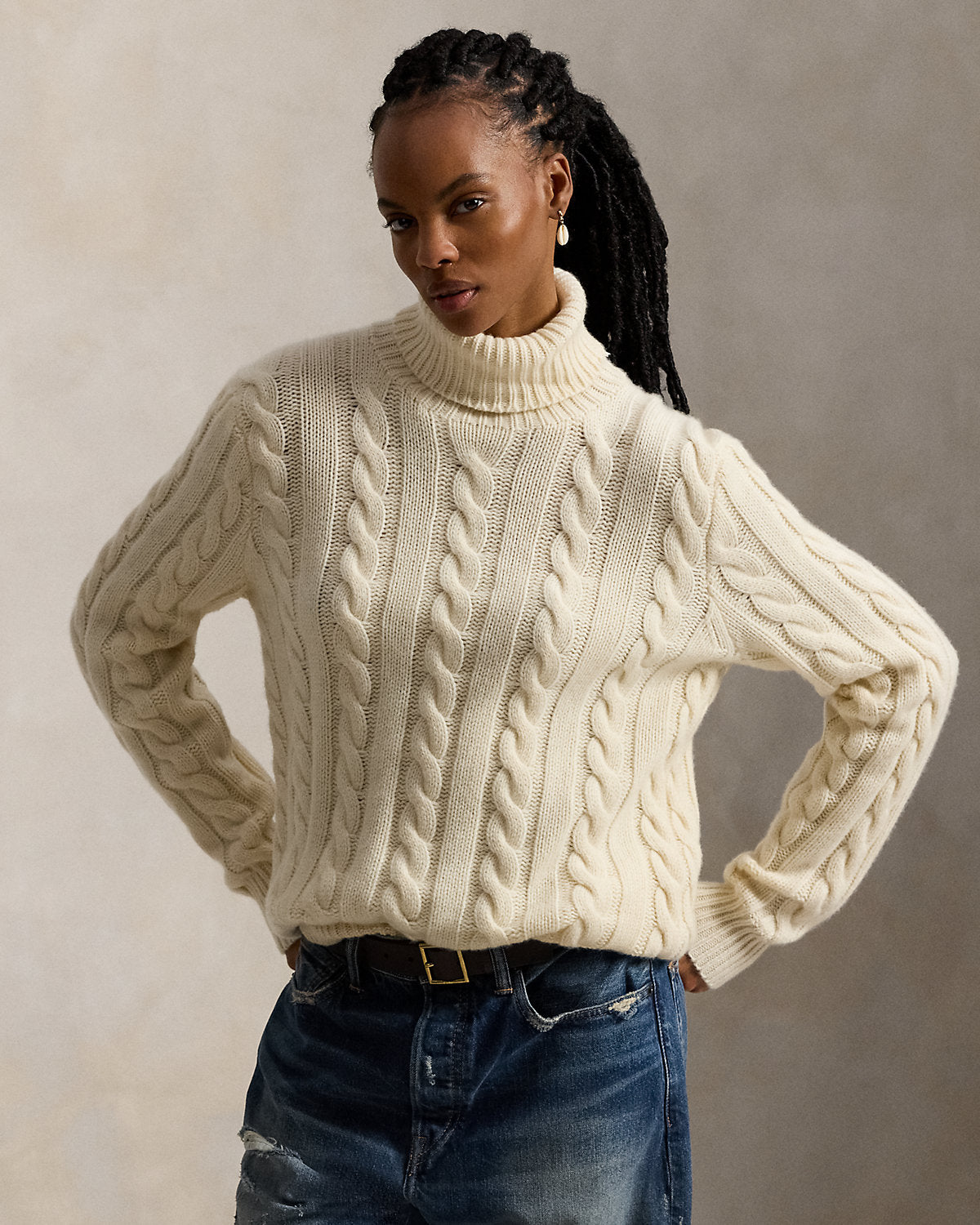 Ralph Lauren CableKnit WoolCashmere Sweater