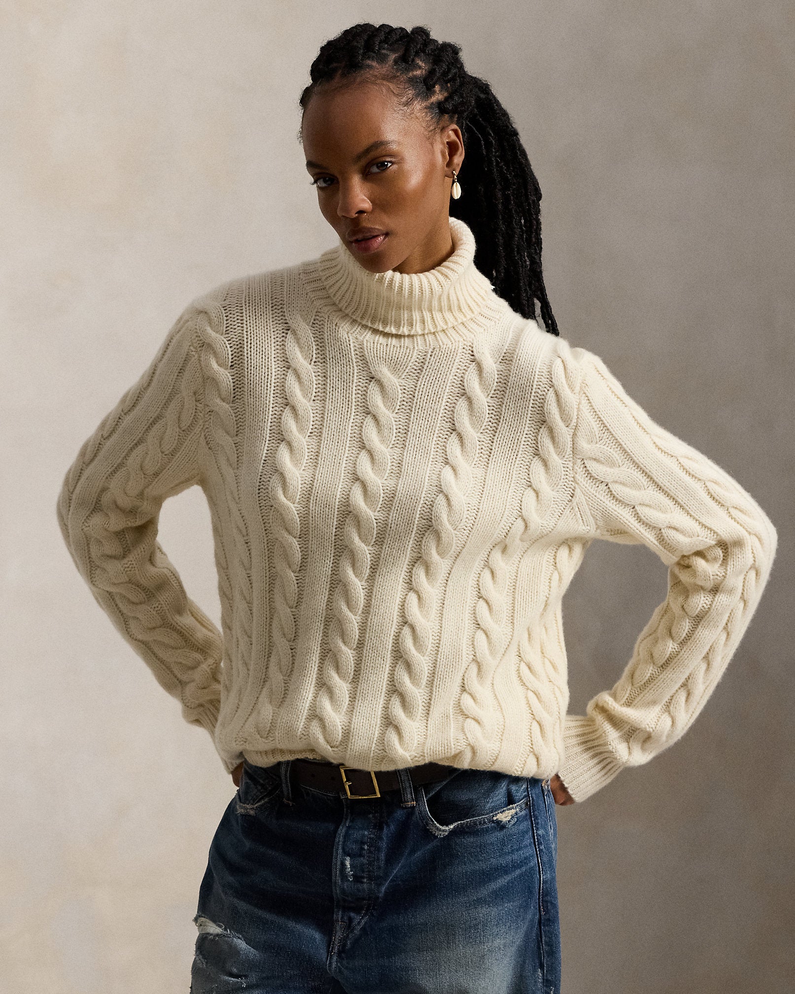 Ralph Lauren CableKnit WoolCashmere Sweater