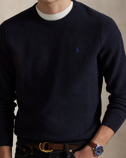Ralph Lauren MeshKnit Cotton Crewneck Sweater