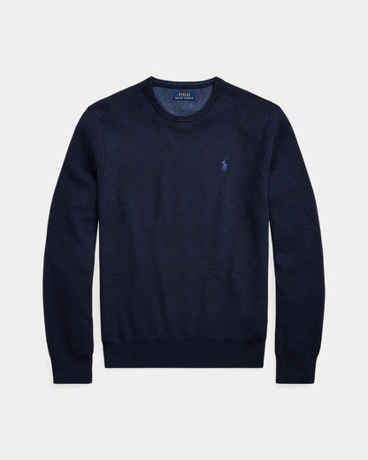 Ralph Lauren MeshKnit Cotton Crewneck Sweater
