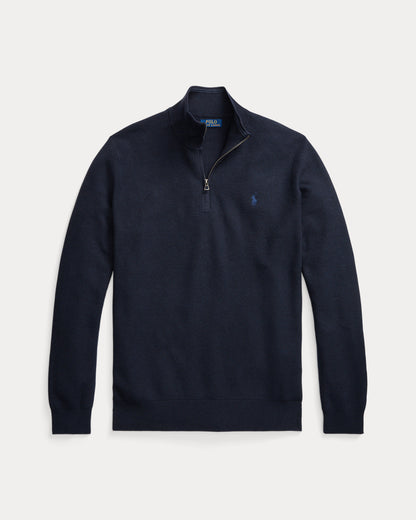 Ralph Lauren MeshKnit Cotton QuarterZip Sweater
