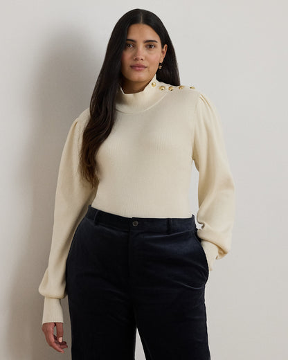 Ralph Lauren ButtonTrim Mockneck Sweater