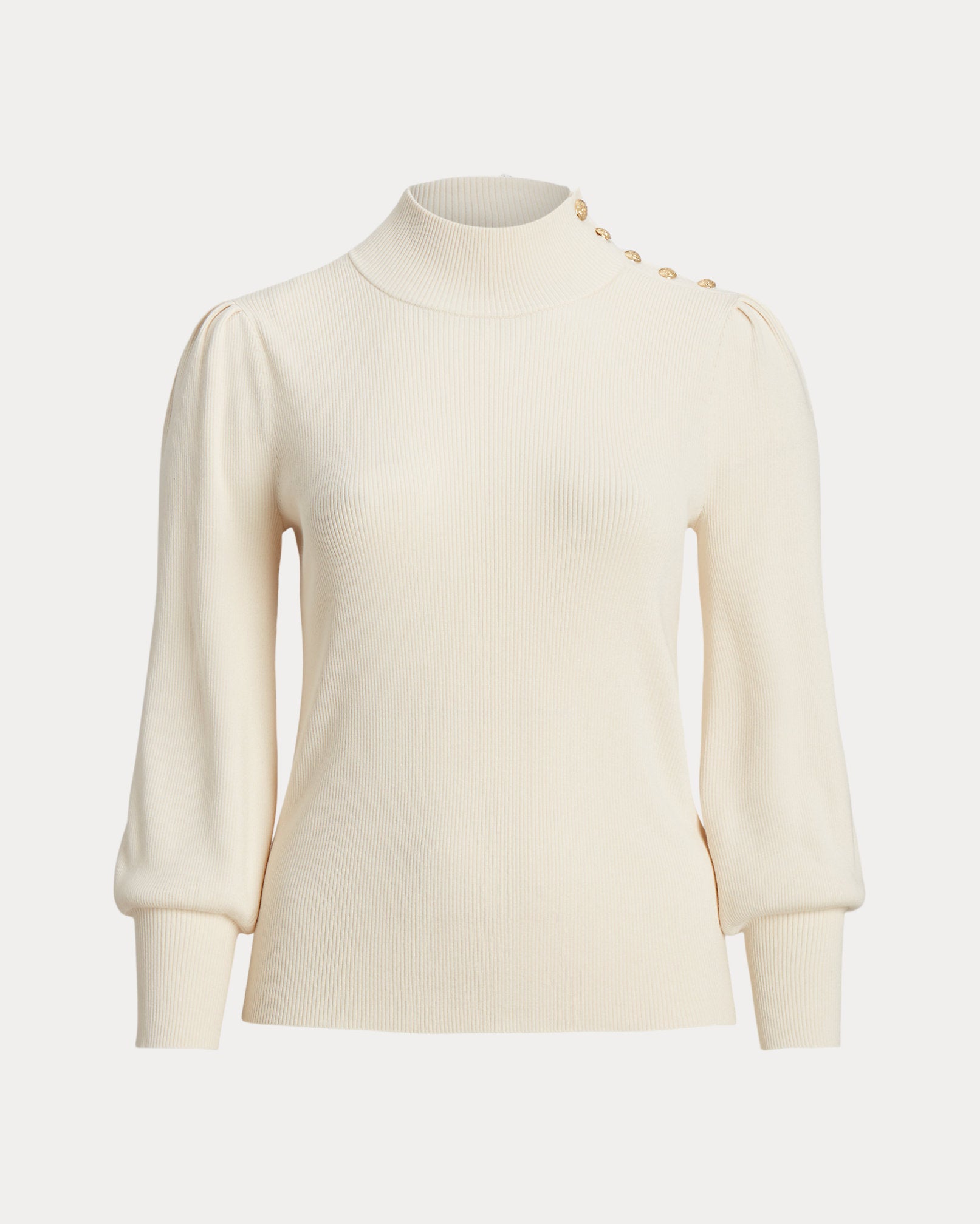 Ralph Lauren ButtonTrim Mockneck Sweater