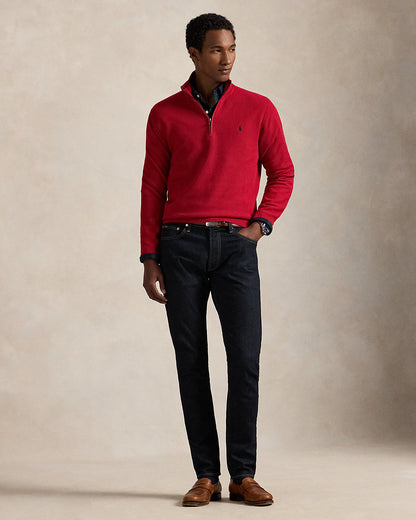 Ralph Lauren MeshKnit Cotton QuarterZip Sweater