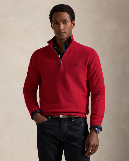 Ralph Lauren MeshKnit Cotton QuarterZip Sweater