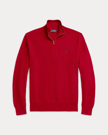 Ralph Lauren MeshKnit Cotton QuarterZip Sweater