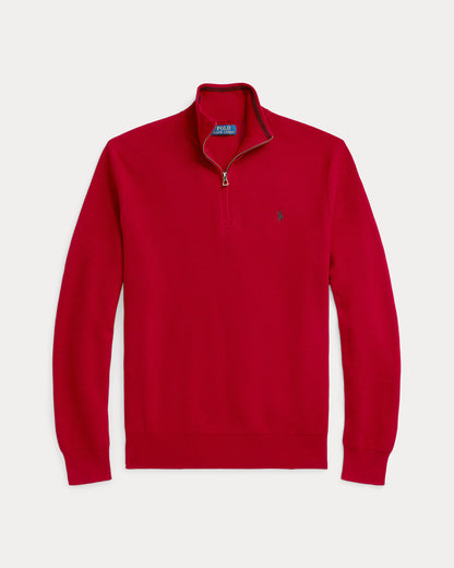 Ralph Lauren MeshKnit Cotton QuarterZip Sweater