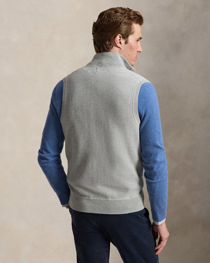 Ralph Lauren MeshKnit Cotton FullZip Sweater Vest