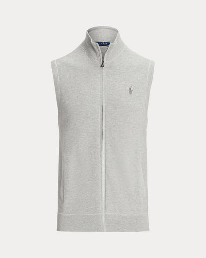 Ralph Lauren MeshKnit Cotton FullZip Sweater Vest