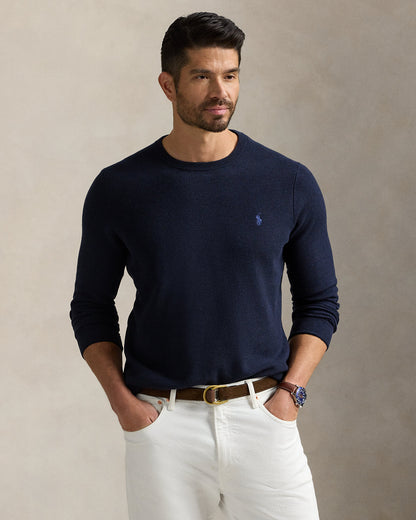 Ralph Lauren MeshKnit Cotton Crewneck Sweater