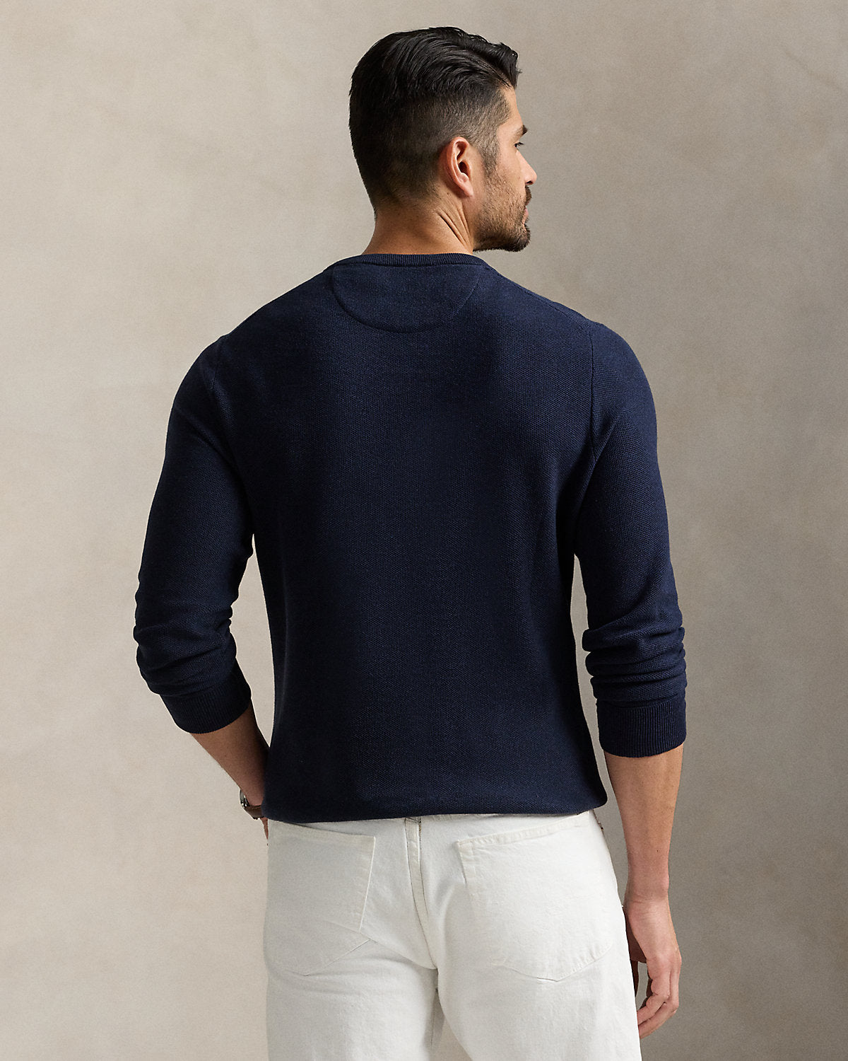 Ralph Lauren MeshKnit Cotton Crewneck Sweater