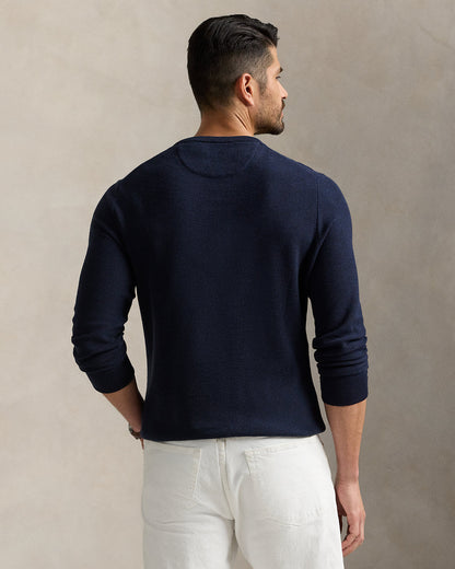 Ralph Lauren MeshKnit Cotton Crewneck Sweater