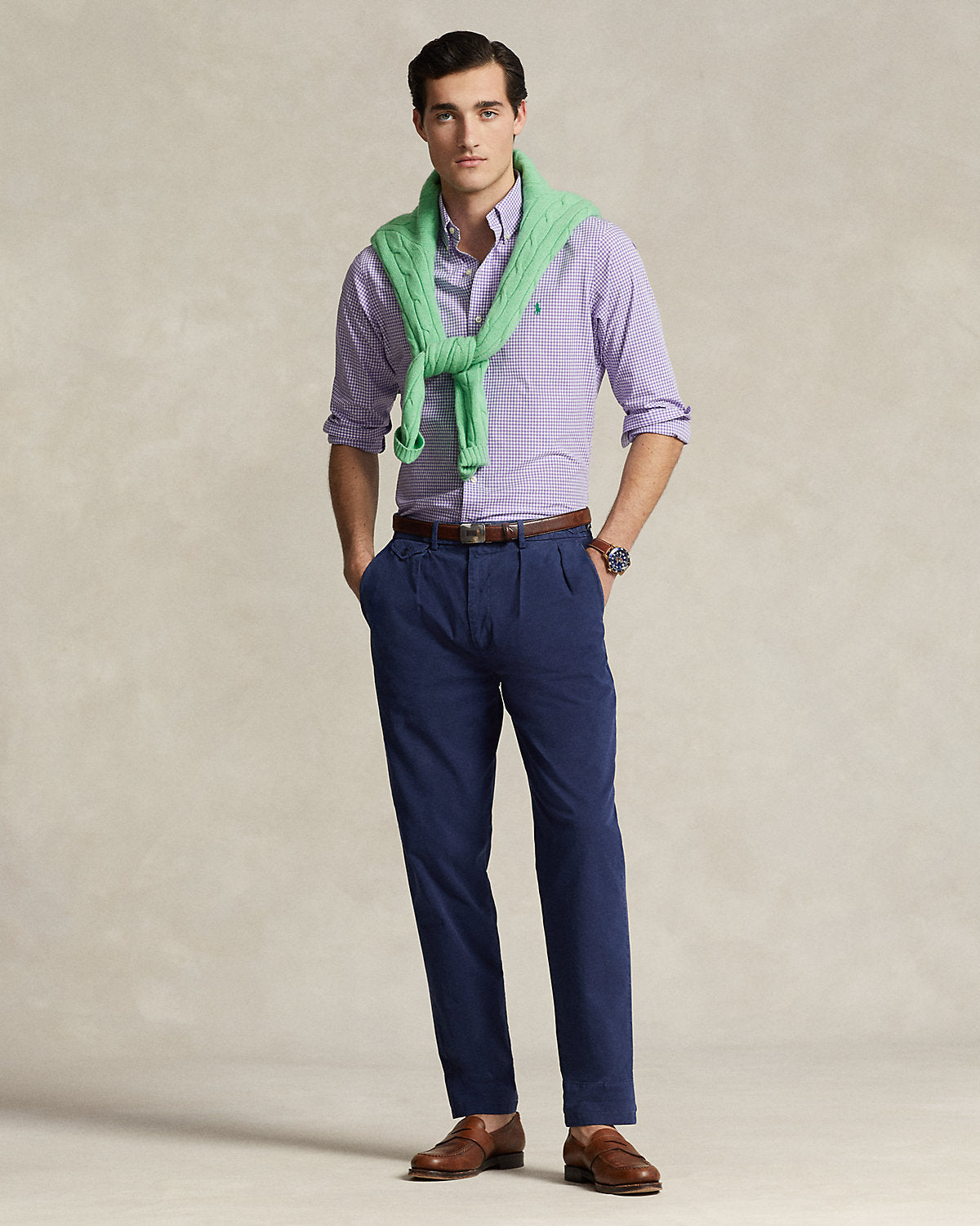 Ralph Lauren Classic Fit Gingham Stretch Poplin Shirt