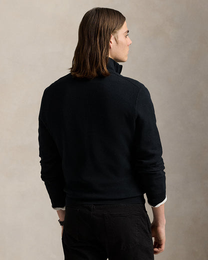 Ralph Lauren MeshKnit Cotton QuarterZip Sweater