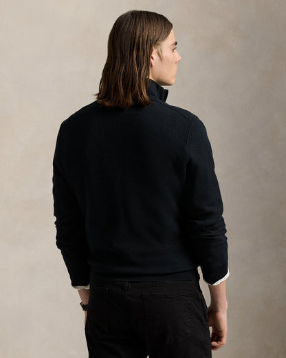 Ralph Lauren MeshKnit Cotton QuarterZip Sweater