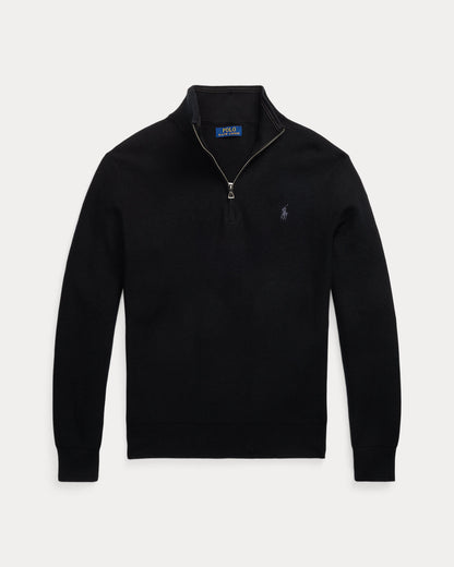 Ralph Lauren MeshKnit Cotton QuarterZip Sweater
