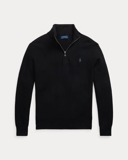 Ralph Lauren MeshKnit Cotton QuarterZip Sweater