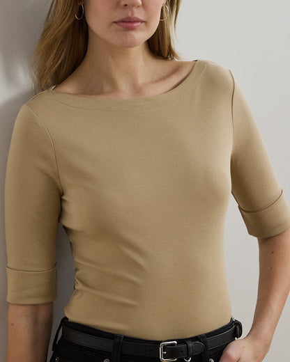 Ralph Lauren Stretch Cotton Boatneck Tee